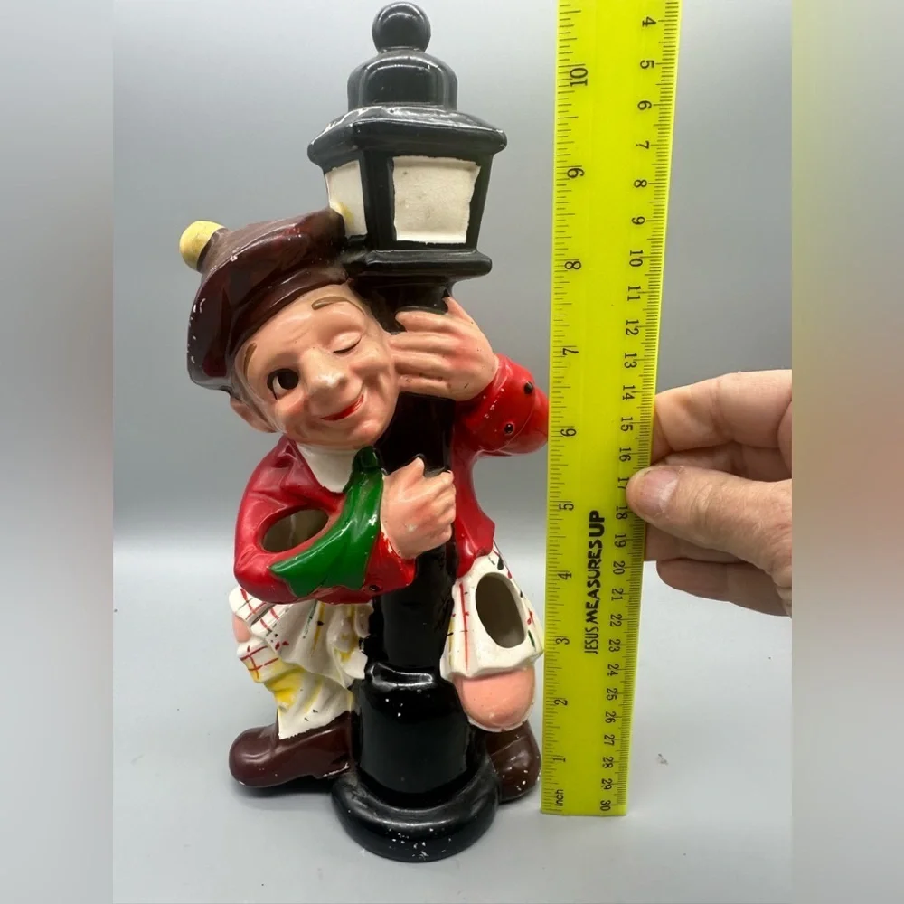 Vintage Charming Red and Green Ceramic Figurine Utensil holder